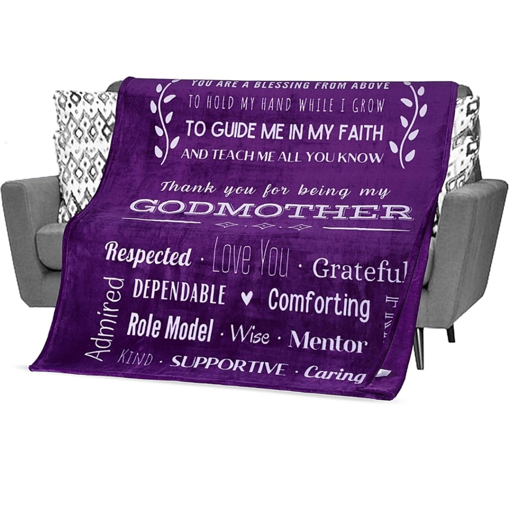 Purple Godmother Blanket with Inspirational Quotes